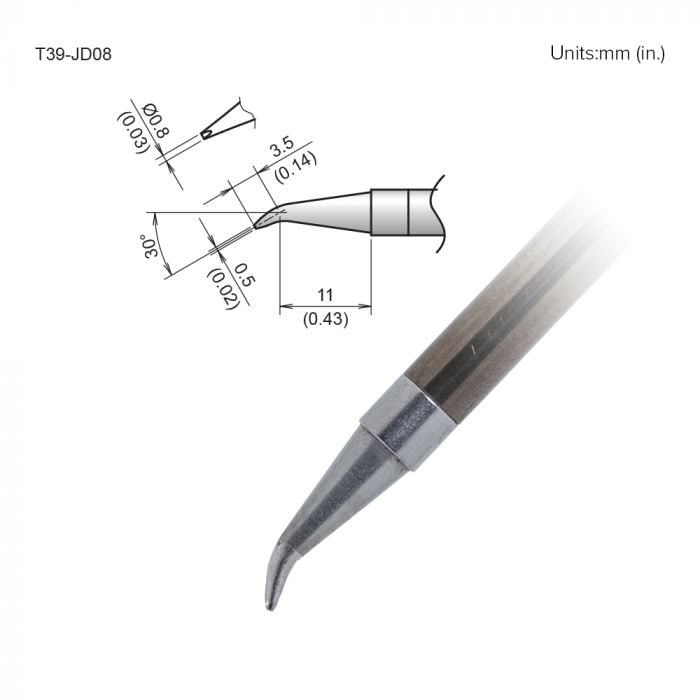 Hakko T39 Soldering Tip/Shape-0.8Jd For FX971