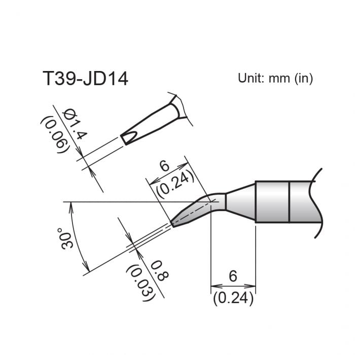 Hakko T39 Soldering Tip/Shape-1.4Jd For FX971