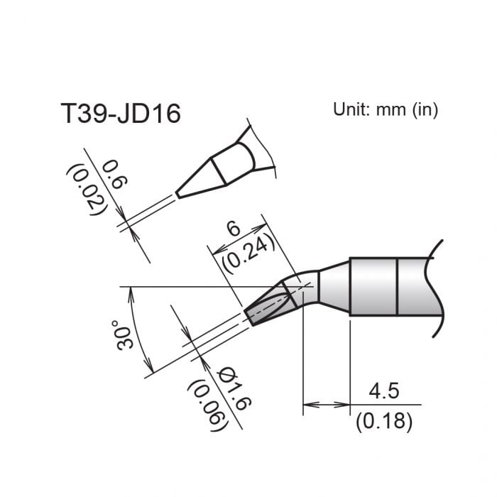 Hakko T39 Soldering Tip/Shape-1.6Jd For FX971