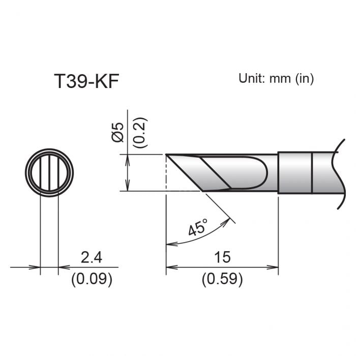 Hakko T39 Soldering Tip/Shape-Kf For FX971