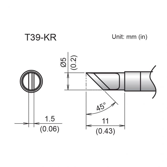 Hakko T39 Soldering Tip/Shape-Kr For FX971