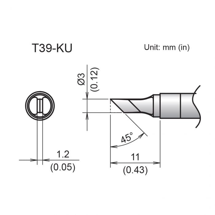 Hakko T39 Soldering Tip/Shape-Ku For FX971