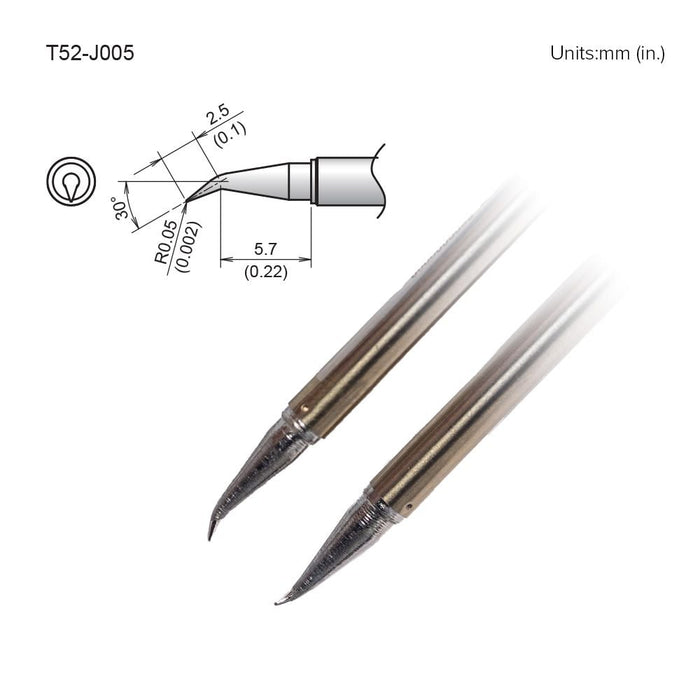 Hakko T52-J005 Soldering Tip Bent Tip Shape 0.05J for FX-9706 / FX-972