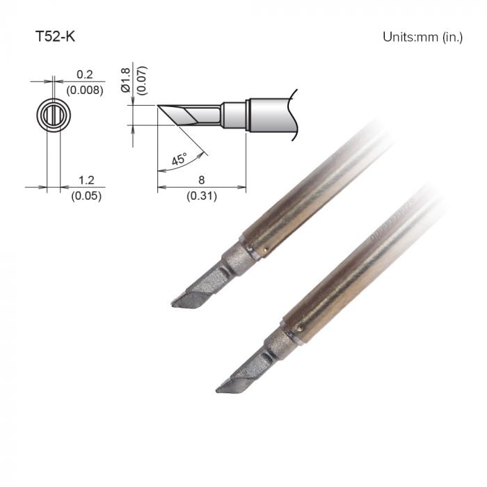 Hakko T52-K Soldering Tip Knife Shape-K for FX-9706 / FX-972