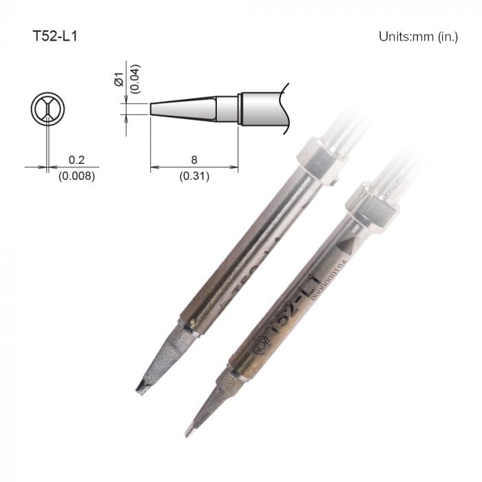 Hakko T52-L1 Soldering Tip Chip Shape-1L for FX-9706 / FX-972