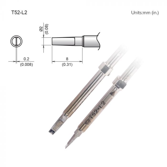 Hakko T52-L2 Soldering Tip Chip Shape-2L for FX-9706 / FX-972
