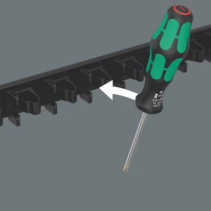 Wera 9611 Magnetic Rail for up to 9 Kraftform Screwdrivers 30 x 400mm (No Tools) 136414