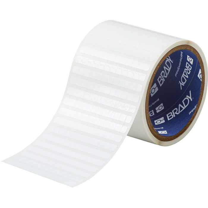 Brady Harsh Environment Multi-Purpose Polyester Labels for 76mm Core Printers, 6.35mm (W) x 6.35mm (H) White  Tht1142310 Polyester Label 6.35mm