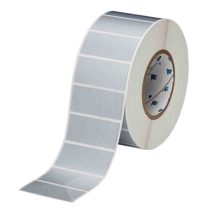 Brady 76mm Core Tamper-Resistant Metallised Vinyl Labels 69.85mm (W) x 31.75mm (H) Silver