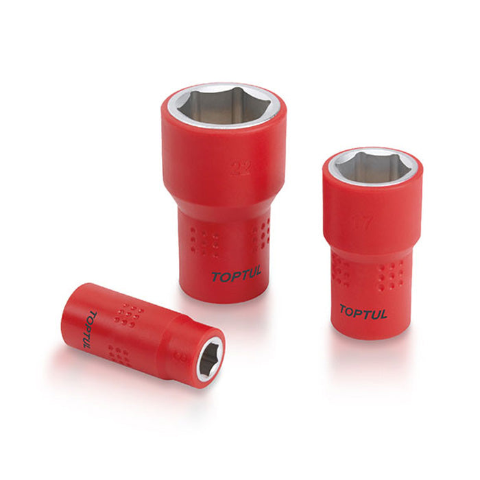 Toptul VDE Insulated 6pt Socket 1/4in Dr. x 10mm