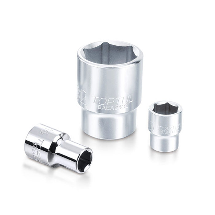 Toptul 6 Point CR-V Socket 1/2in Dr. x 13mm x 38mm