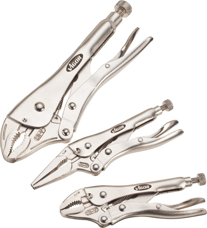 Vigor 3 Pce Grip Pliers Set V1808