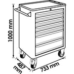 Vigor 344 Piece Tool Trolley Series L with Assortment & Tool Chest V4561
