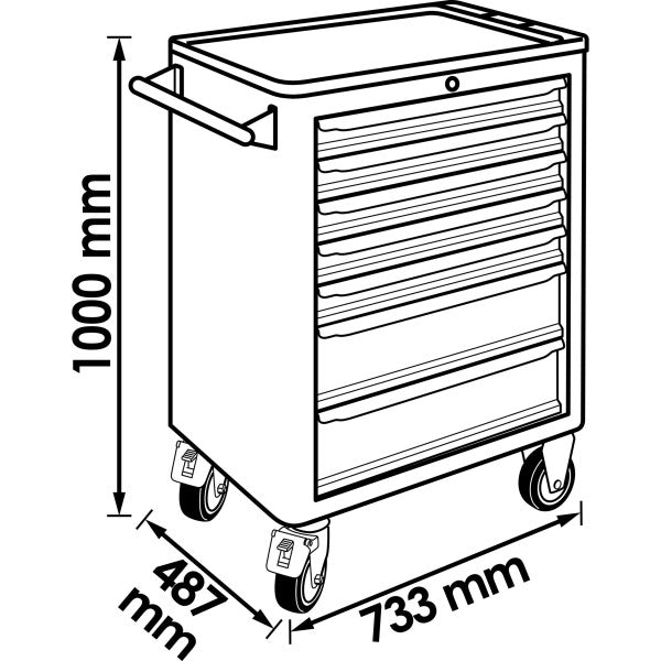 Vigor 344 Piece Tool Trolley Series L with Assortment & Tool Chest V4561