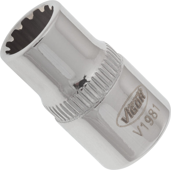 Vigor 1/4in Drive 8mm Socket with Multi-Purpose Profile V1981