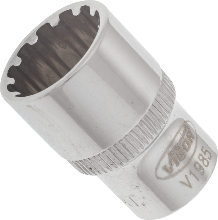 Vigor 1/4in Drive 12mm Socket with Multi-Purpose Profile V1985