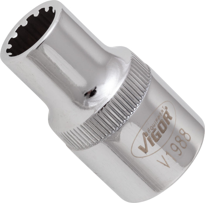 Vigor 1/2in Drive 10mm Socket with Multi-Purpose Profile V1988