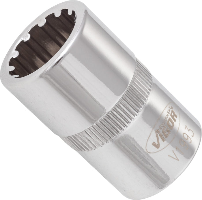Vigor 1/2in Drive 15mm Socket with Multi-Purpose Profile V1993