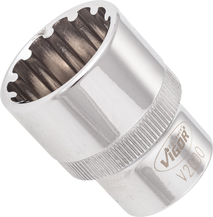 Vigor 1/2in Drive 22mm Socket with Multi-Purpose Profile V2000
