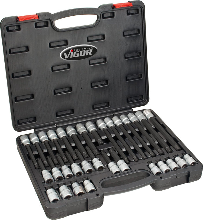 Vigor 32 Pce 1/2in Drive Ribe Socket Bit Set V2201