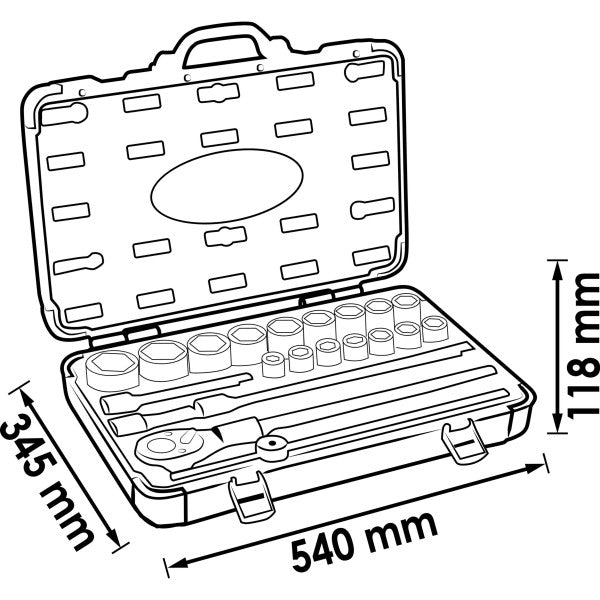 Vigor 21 Pce 3/4in Drive Socket Set V2318N
