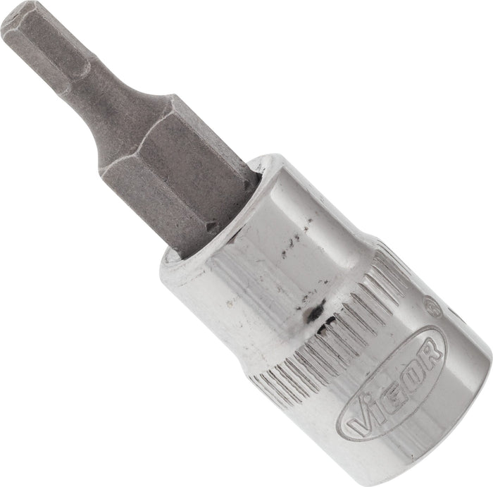 Vigor 1/4in Drive Hex Socket Bit V2430N 3mm