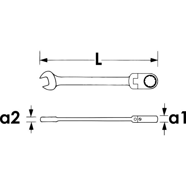 Vigor 15mm Ratcheting Combination Wrench with Hinge V2811