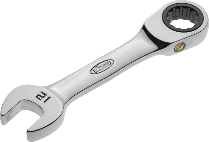 Vigor 12mm Ratcheting Combination Wrench Short 12 Point Profile V2826