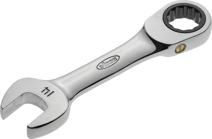 Vigor 14mm Ratcheting Combination Wrench Short 12 Point Profile V2828