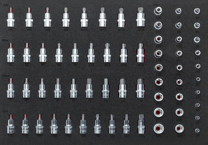 Vigor 64 Pce Socket Set V2837 Modular Insert Tray