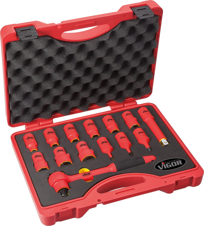 Vigor 14 Pce 1/2in Drive VDE Socket Set V3343