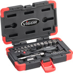 Vigor 23 Pce 1/4in Drive Socket Set V3734N