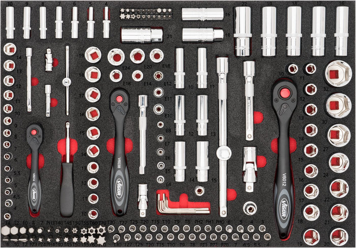 Vigor 172 Pce Socket Tool Set V4188 Modular Insert Tray For Sale Online ...