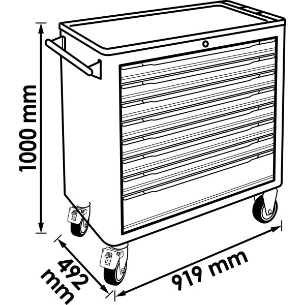 Vigor Tool Trolley Series XL Plastic Worktop - Empty V4481