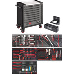 Vigor 466 Piece Tool Trolley Series XL Stainless Steel Worktop with Assortment V4481-X/466