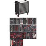 Vigor 499 Piece Tool Trolley Series XL Stainless Steel Worktop with Assortment V4481-X/499