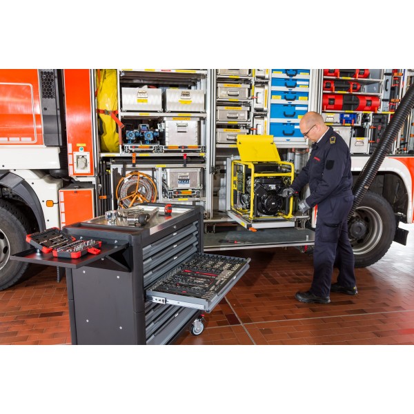 Vigor 375 Piece Tool Trolley Series XL Stainless Steel Worktop with Assortment V4481-X/375