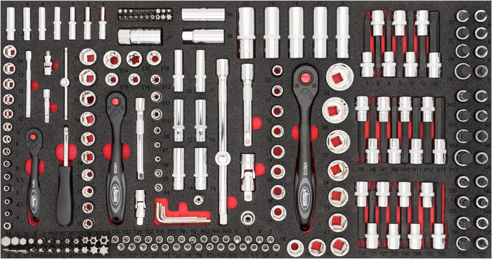 Vigor 219 Piece Socket Tool Set for Series XL V4586 Modular Insert Tray