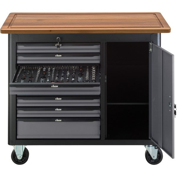Vigor 256 Piece Mobile Work Bench Series L with Assortment V5156