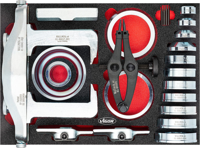 Vigor Wheel Bearing Tool Set Standard Removal/Installation V4906N Modular Insert Tray