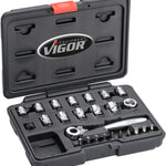 Vigor 25 Piece Socket Set Super Flat V5202