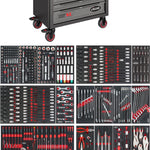 Vigor 499 Piece Tool Trolley Series XL Plastic Worktop with Assortment V5434