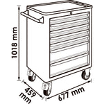 Vigor 164 Piece Tool Trolley Series M with Assortment V2379N