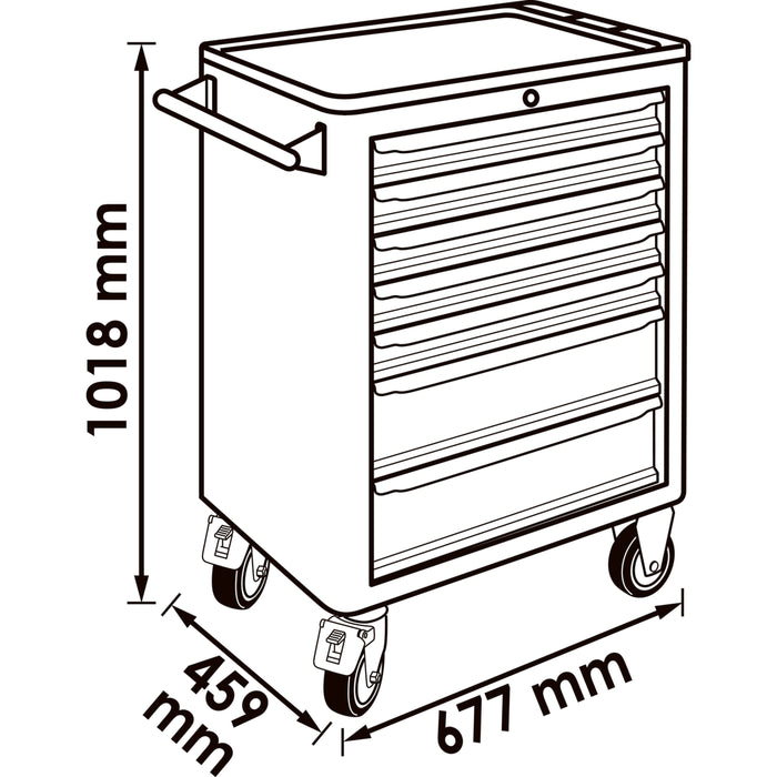 Vigor 164 Piece Tool Trolley Series M with Assortment V2379N