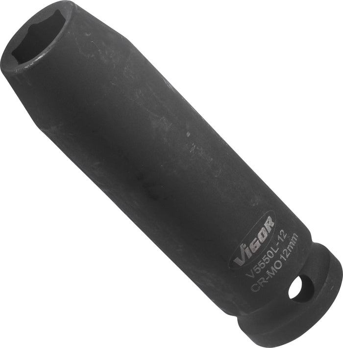 Vigor 1/2in Drive 12mm Deep Impact Socket V5550L-12