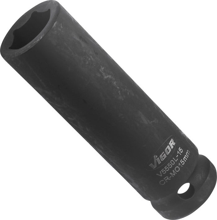 Vigor 1/2in Drive 15mm Deep Impact Socket V5550L-15