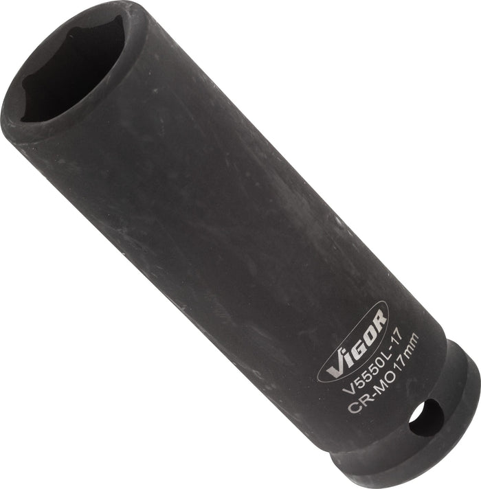 Vigor 1/2in Drive 17mm Deep Impact Socket V5550L-17
