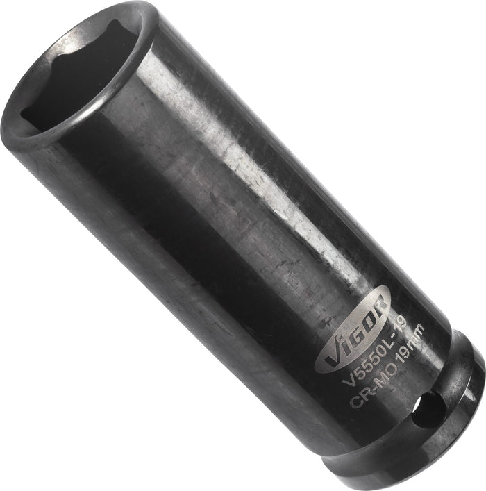 Vigor 1/2in Drive 19mm Deep Impact Socket V5550L-19