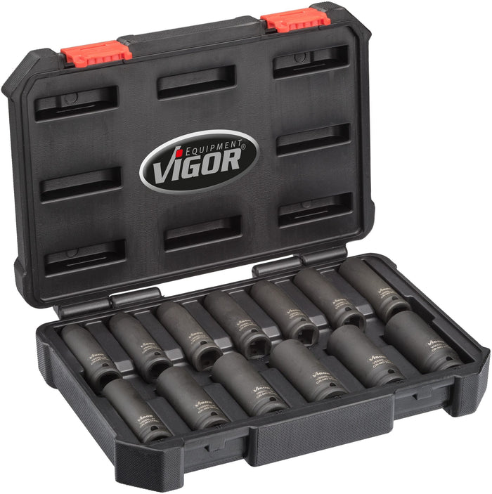 Vigor 13 Pce 1/2in Drive Impact Socket Set Long V5550L