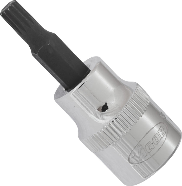 Vigor 3/8in Drive Socket Bit for Screws with Internal Serration (XZN) V6106 M5